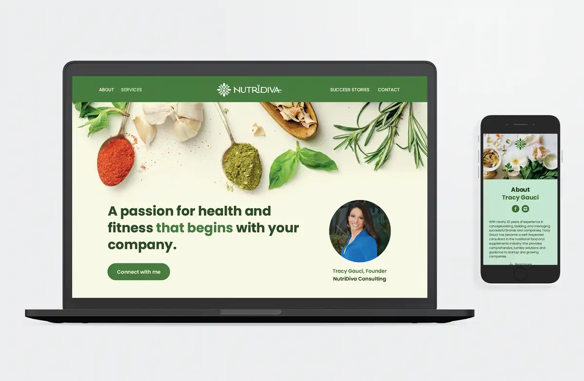NutriDiva Consulting — Website Design + Development — cover